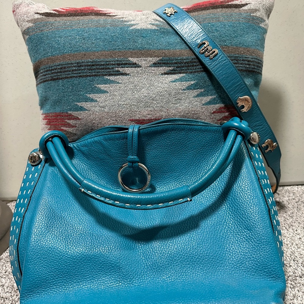 Blue Leather Women's Bag